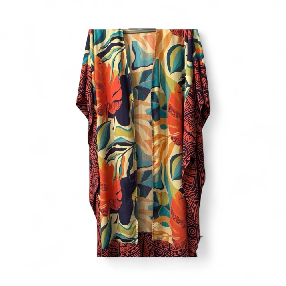 Söft Surroundings Tropical Longline Kimono Coverup - Picture 2 of 7